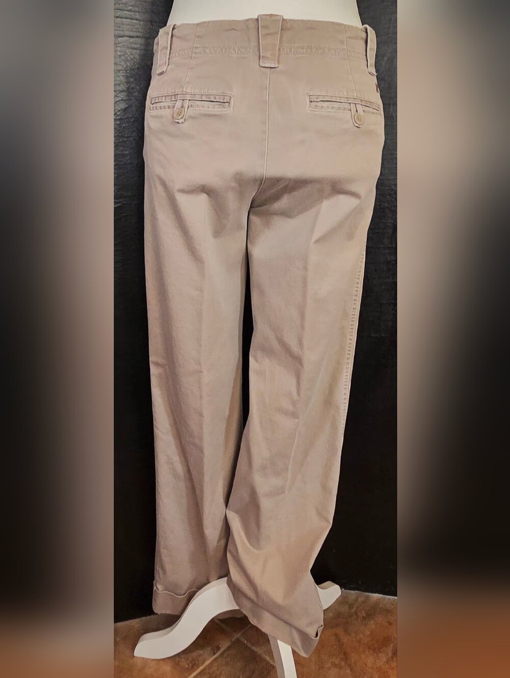 Vintage Old Navy Y2K Low Rise Cuffed Stretch Khaki Pants Size 4 Regular - Picture 5 of 9